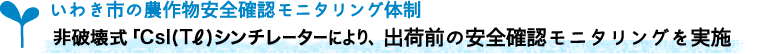 「NaＩ（Tℓ）シンチレーター」により、出荷前の安全確認モニタリングを実施